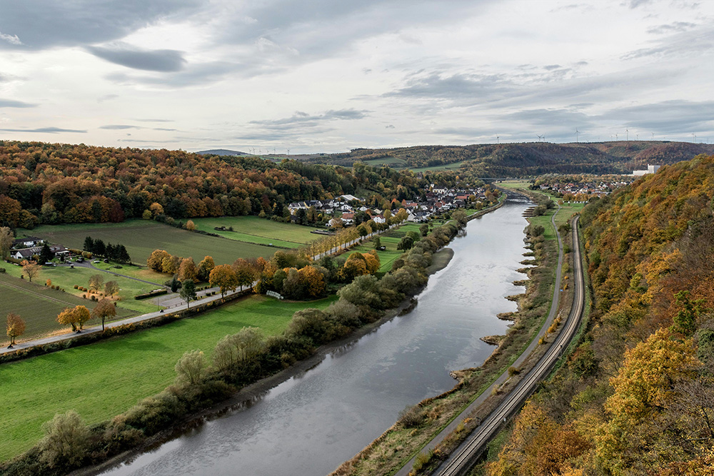 Landschaft Panorama Weser